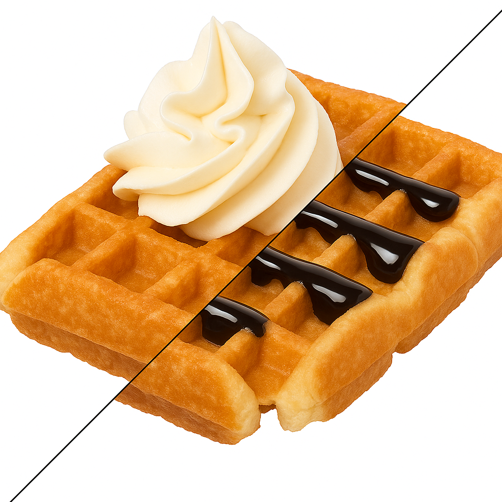 Gofre con nata o sirope en San Pedro del Pinatar